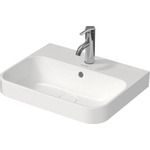 Duravit Happy D.2 Plus opbouwwastafel - met kraangat - met overloop - 50x40cm - met keramisch push-open ventiel - met wondergliss - wit SW358151