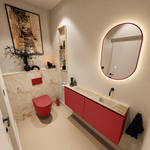 MONDIAZ TURE-DLUX Meuble toilette - 120cm - Fire - EDEN - vasque Frappe - position droite - sans trou de robinet SW1102791