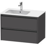 Duravit ketho meuble avec 2 tiroirs pour lavabo à gauche 81x48x54.9cm avec poignées anthracite graphite mat SW773005