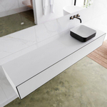 Mondiaz Lagom Meuble salle de bains 190x30.9x45cm Solid Surface Urban 2 tiroirs avec lavabo BINX vasque à poser Droite sans trous de robinet SW409351