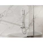FortiFura Calvi Mitigeur baignoire - avec barre curseur - douchette stick - flexible en métal - Inox brossé PVD SW968353