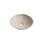 Saniclass Travertine - Vasque à poser 42x42x12cm - ronde - pierre naturelle marbrée SW1242436