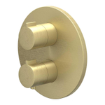 IVY Pact Partie encastrable - pour thermostat encastrable - 3 voies - inverseur arrêt - rosace ronde - Or mat brossé PVD SW1031013