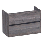 BRAUER Adore wastafelonderkast ondiep - 80x39x55cm - 2 softclose lades - greeploos - 1 sifon uitsparing - Driftwood SW1198472