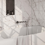 BRAUER Chrome Edition Badkraan Inbouw - douchegarnituur - 20cm uitloop - inclusief inbouwdeel - 3 gladde knoppen - handdouche staaf 1 stand - chroom SW398013