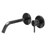 Ivy Bond wastafelkraan - inbouw - 2-gats - gebogen uitloop - PVD - glans zwart chroom (zwart) SW1235849