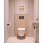 QeramiQ Dely Toiletset - 36.3x51.7cm - diepspoel - rimless - Geberit UP320 inbouwreservoir - softclose toilet zitting - 35mm - bedieningsplaat mat antraciet - ronde knoppen - glans wit SW1222089