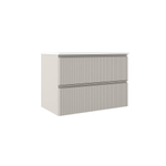Saniclass Prime Blend Meuble sous lavabo - 80x55x45.9cm - 2 tiroirs - poignée intégrée - MDF - mat cotton (beige) SW892643
