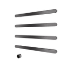 Hotbath &MORE Handdoekradiator - 80x76cm - soft square - 4 stangen - horizontaal - met schakelaar - PVD - geborsteld gunmetal (antraciet) SW1245842