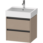 Duravit Ketho 2 meuble sous-lavabo - 2 tiroirs - 58.4x46x54.9cm - poignées anthracite - Lin mat SW772059