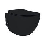 Creavit Hangend Toilet - 35.3x51cm - Bidetsproeier warm/koud - spoelrandloos - mat zwart SW1152759