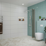 Fortifura Galeria paroi de douche - 30x200cm - verre fumé - 8mm - bras mural - blanc mat SW876884