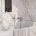 Robinet de baignoire Brauer Chrome Edition - ensemble de douche - douchette à main 1 fonction - corps lisse - chrome SW1164647