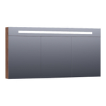 BRAUER Promise Deluxe armoire de toilette - 140x70x15cm - avec éclairage direct 3 portes miroir double face - Forêt Cacao SW371717