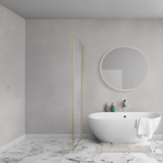 Aqua Vista Lokla Cuadra zijwand - 100x200cm - incl. montageset - t.b.v. douchecabine - geborsteld goud SW1413282