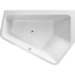 Duravit Paiova baignoire en matière plastique acrylique pentagonale pour angle droit 190x140x58cm avec tablier moulé et châssis blanc 0300915