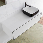 Mondiaz Lagom Meuble salle de bains 110x30.9x45cm Solid Surface Urban 1 tiroir avec lavabo BINX vasque à poser Droite 1 trou de robinet SW409322