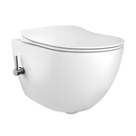 Creavit Hangend Toiletset - 35.3x51cm - RVS bidetsproeier koud water - spoelrandloos - met zitting - wit SW1233491