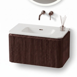 Royal Plaza Terra Edge Badkamermeubelset - 80x45.5x46cm - keramische wastafel wit glans - 1 wasbak - zonder kraangaten - 2 lades - kastanje (walnoot) SW1471929