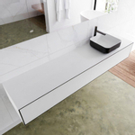 Mondiaz Lagom Meuble salle de bains 200x30.9x45cm Solid Surface Urban 2 tiroirs avec lavabo BINX vasque à poser Droite 1 trou de robinet SW409355