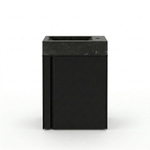 Saniclass Chaci Toiletmeubelset - 40x65cm - 1 deur - 1 kraangat - rechts - fontein natuursteen donker - mat zwart SW1482367