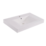 Xellanz Tigris lavabo simple avec 1 trou de robinet 80x46x8 cm marbre de synthèse brillant blanc SW373559