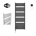 Sanicare HVW - Moda Elektrische Radiator - 160x60cm - 1159W - wifi - thermostaat - chroom - linksonder - mat zwart SW1185676