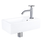 Differnz Force pack lave-mains – 40 x 22 x 11,5 cm – céramique blanche – robinet courbé chromé à croisillon SW373218
