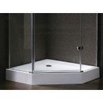 Marenza Diamond Douchebak - 90x90x16cm - vijfhoek - afvoer poten - wit sw4113