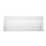 Saniclass Legend Meubelwastafel - 120.5x47x12cm - overloop - 1 wasbakken - 2 kraangaten - keramiek - wit glans SW1472837