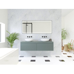 HR Matrix ensemble de meubles de salle de bain 3d 160cm 2 tiroirs sans poignée avec bande de poignée en couleur petrol matt avec dessus petrol matt SW857148