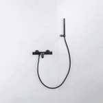Fortifura Calvi Thermostatische badkraan - met staafhanddouche handdouchehouder en gladde doucheslang - mat zwart SW811956