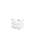 Proline Elegant Ensemble de meuble 60x46x54cm avec 1 trou de robinet vasque symmétrique porcelaine blanc mat/ blanc brillant SW349385