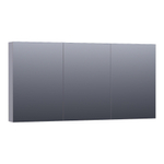 BRAUER Plain Spiegelkast - 140x70x15cm - 3 links- en rechtsdraaiende spiegeldeuren MDF - mat grijs SW392980