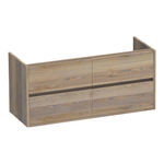 BRAUER Nexxt Wastafelonderkast - 120x46x55cm - 4 greeploze softclose lades - 2 sifonuitsparingen - hout - Vintage oak SW223406