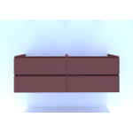 H&R Badmeubelen Infinity Wastafelonderkast - 160x44.8x55cm - 4 lades - dubbele sifonuitsparing - greeploos - terra mat SW872821
