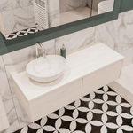 ENSEMBLE DE MEUBLE MONDIAZ LUSH - 120cm - 2 tiroirs - lavabo BARCO - vasque à gauche - 1 trou de robinet - sous-couche SW409739