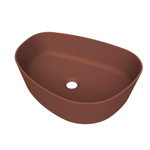 Arcqua Rocker waskom - opbouw - organisch rechts - 50x37cm - mat terracotta SW1209124