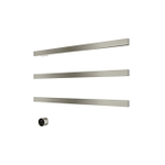 Hotbath &MORE Handdoekradiator - 80x57cm - vierkant - 3 stangen - horizontaal - met schakelaar - geborsteld nikkel (RVS) SW1245764
