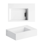 Clou Flush 2 lave-mains 36x9x24,5cm pré-percé pour trou de robinet aluite Blanc mat SW9363