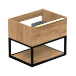 Thebalux onderkast type2 60cm 1x lade opbouwgreep Noëlla met frame mat zwart en 1x inleg  1x uitsparing incl witte sifonset SW769195