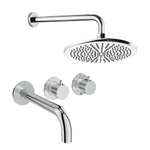 Crosswater MODULE Regendoucheset inbouw - 2 hendels - baduitloop - 30cm douchekop - wandarm - chroom SW1472814