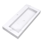 BRAUER Artificial Marble Lavabo pour meuble 99.6x45.7x10.5cm sans trop-plein 1 vasque Centre 1 trou de robinet Composite Calacatta Gold SW721060