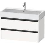 Duravit Ketho.2 Wastafelonderbouwkast - met 2 laden - 98.4x46x54.9cm - met grepen antraciet - wit supermat SW772231