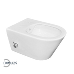 Wiesbaden WC suspendu sans bride 53cm avec robinet bidet intégré eau froide Blanc brillant SW439181