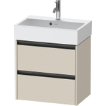 Duravit Ketho.2 Wastafelonderbouwkast - met 2 laden - 58.4x39x54.9cm - met grepen antraciettaupe - supermat taupe SW772536