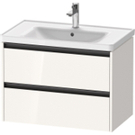 Duravit Ketho.2 Wastafelonderbouwkast - met 2 laden - 78.4x45.5x54.9cm - met grepen antraciet - hoogglans wit SW772940