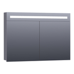 Saniclass 2.0 Spiegelkast - 100x70x15cm - verlichting geintegreerd - 2 links- en rechtsdraaiende spiegeldeuren - MDF - hoogglans grijs SW371641