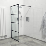 Marenza Bellini Inloopdouche - 90x200cm - frame lines buitenzijde - antikalk - mat zwart SW238201