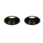 QAZQA Dept Spot encastrable - lot de 2 - 8.8x8.8x9.2cm - à intensité réglable - IP44 - Rond - Noir SW1209538